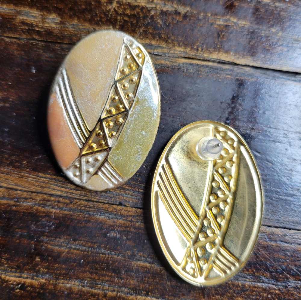 vintage 80s abstract stud earrings